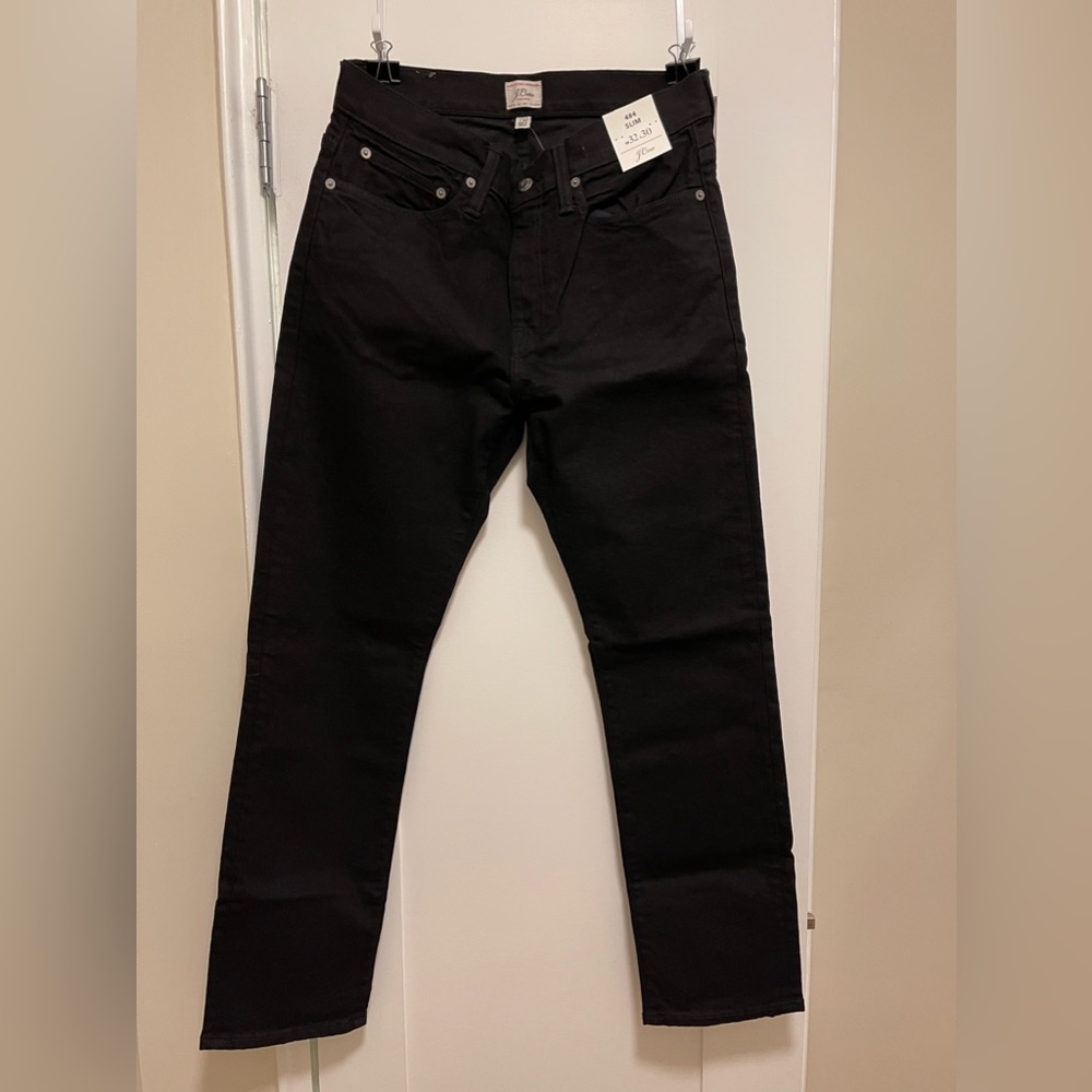 Brand New Men’s 32x30 J. Crew 484 Slim-Fit Stretch Jean in Deep Black